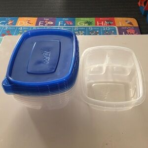 💜 Ziploc Lid Plastic Food Storage Containers Set (6) Nwot